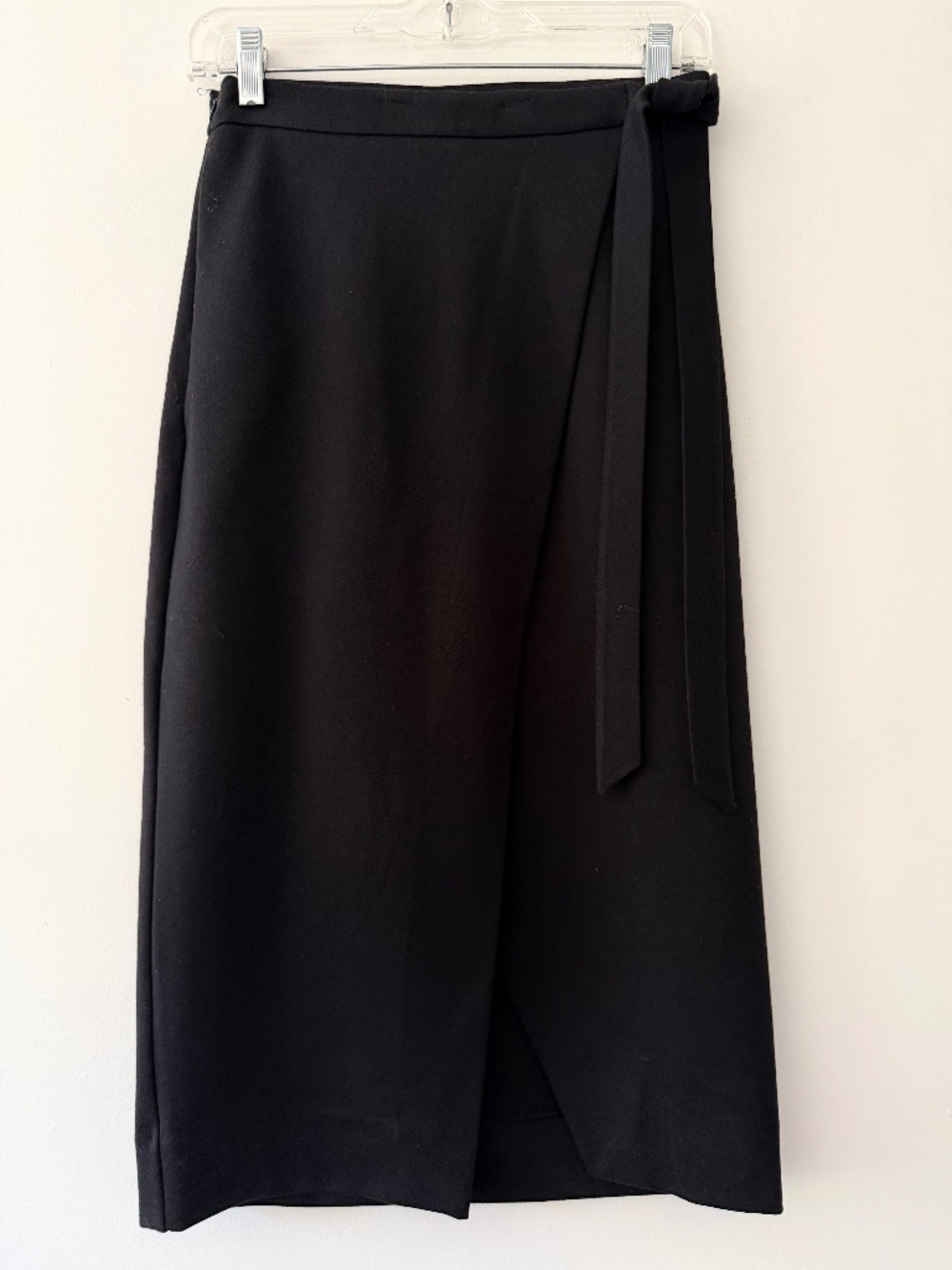 Babaton Aritzia Pencil Skirt Wrap Illusion Side Zip Tie waist Darted Office